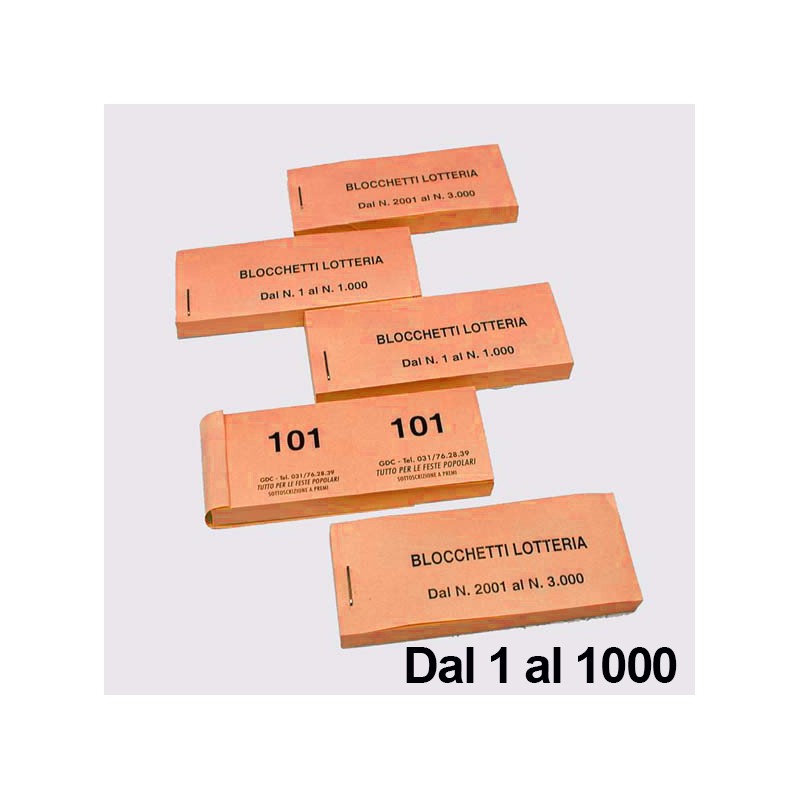 Biglietti Lotteria 1- 1000 Arancio