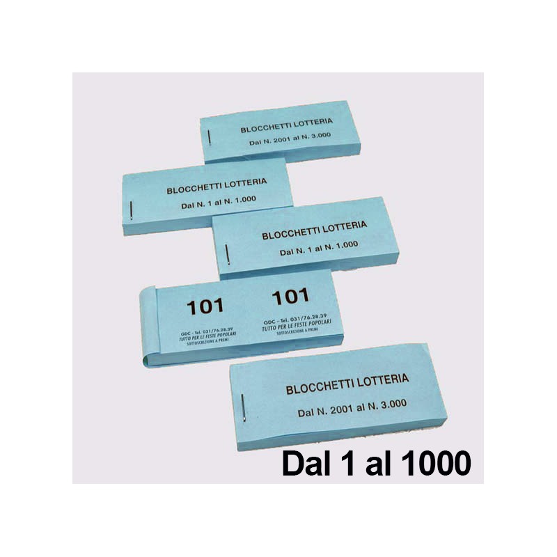 Biglietti Lotteria 1- 1000 Blu