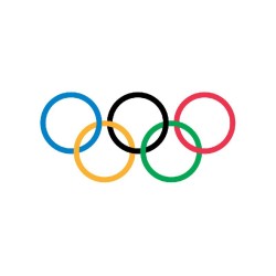Bandiera Con Cerchi Olimpici 100 X 145