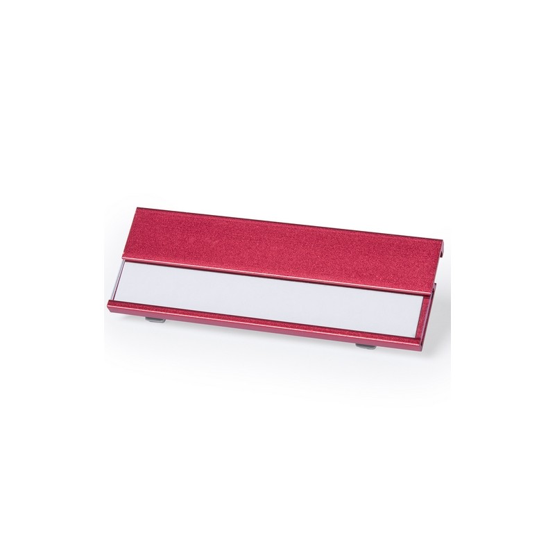 Badge Clip Portanome In Alluminio7x2,5cm Colore Rosso