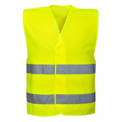 GILET ALTA VISIBILITA CATARIFRANGENTE GIALLO o ARANCIO TAGLIA UNICA ADULTO EN 471