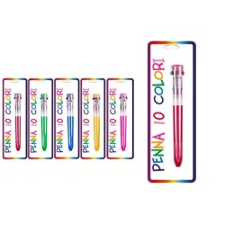 Penna a Sfera 10 colori, modelli assortiti