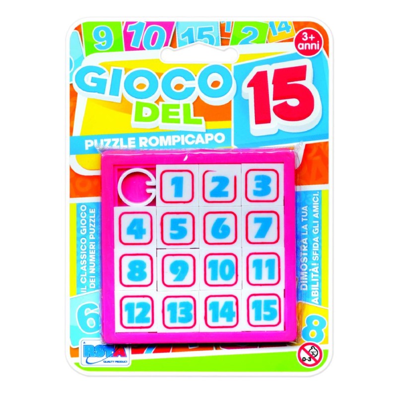 Gioco del 15 in blister, colori assortiti - 11148 Gioco del 15 in blister, colori assortiti - 11148