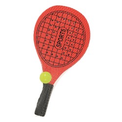 Racchettoni in Legno con pallina, 2 colori assortiti - 11853