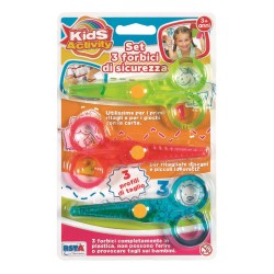 Set 3 FORBICI SICUREZZA 11120 Materia scolastica, Multicolore