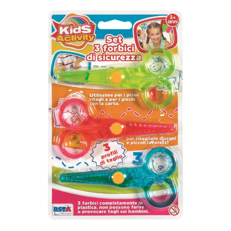 Set 3 FORBICI SICUREZZA 11120 Materia scolastica, Multicolore