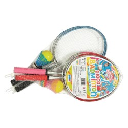 Set 2 Racchette Badminton 42 cm Volano Pallina, modelli assortiti - 11519