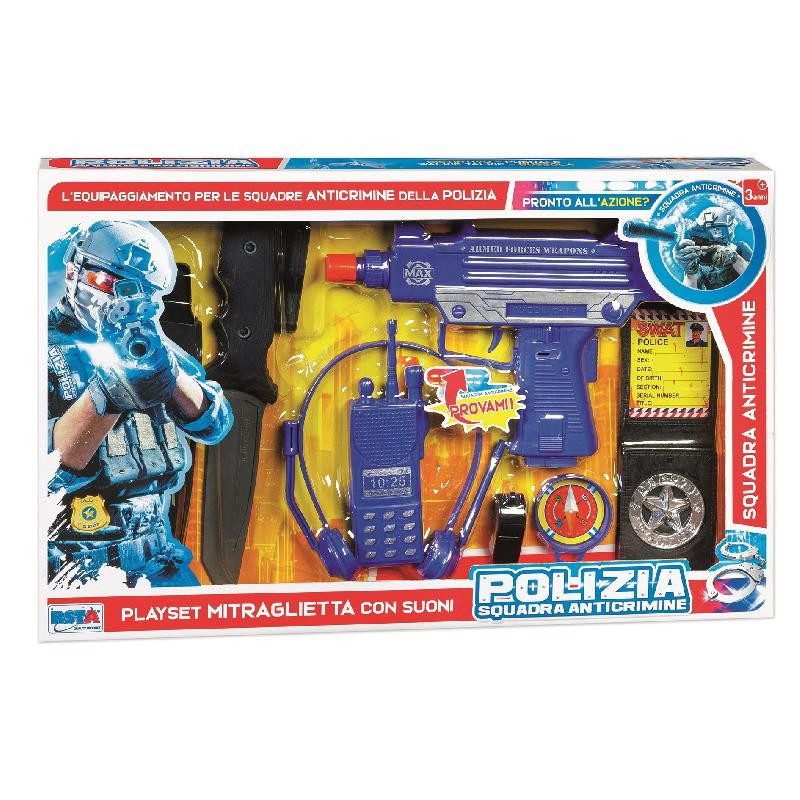 PLAYSET POLIZIA MITRAGLIETTA CON ACCESSORI E SUONI