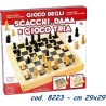Gioco Dama Scacchi Tria Legno 29X29
