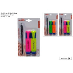 Bis Evidenziatori con Penna, colori assortiti