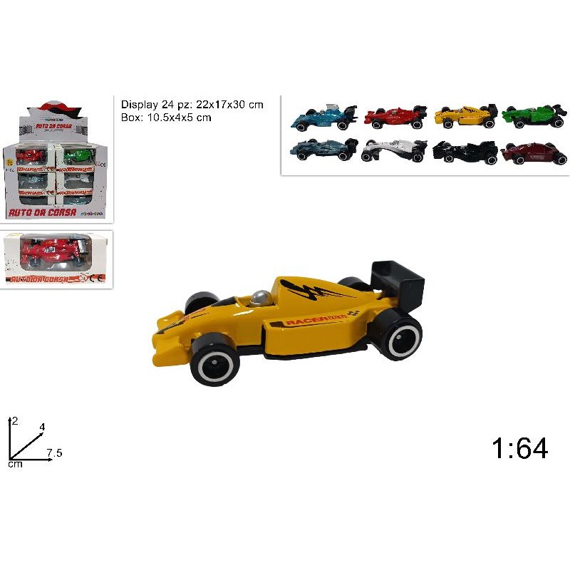 Macchina da Corsa in Metallo, colori assortiti, 1 pezzo