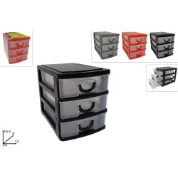 Mini Cassettiera Fai Da Te 3 Piani, 3 colori assortiti