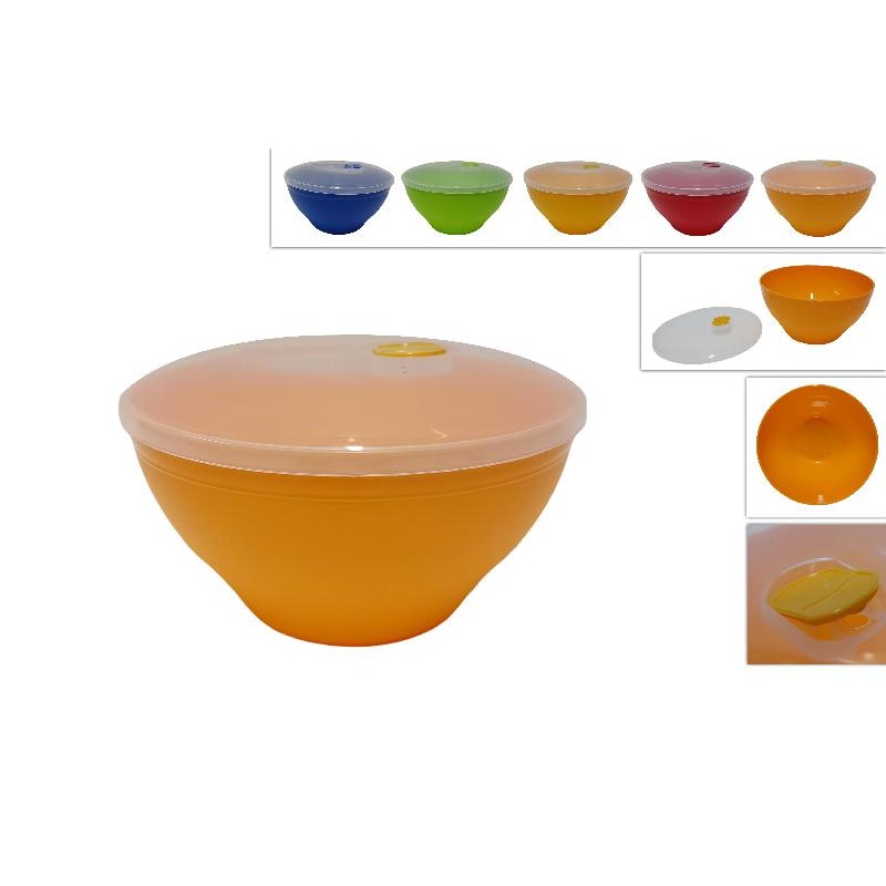 Coppa 2 Litri con Coperchio Trasparente, colori assortiti