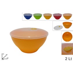 Coppa 2 Litri con Coperchio Trasparente, colori assortiti