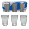 Set Bicchieri Vetro 3 pz Quadretti
