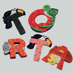 Lettere Legno Animali, assortimento vario