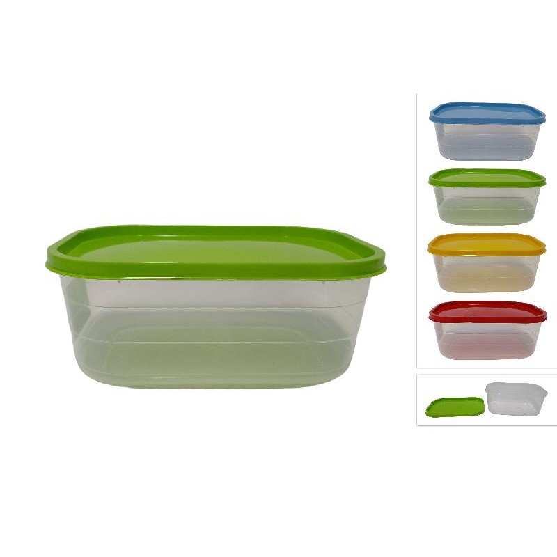 Contenitore Trasparente Rettangolare con Coperchio 2500 ml, colori assortiti