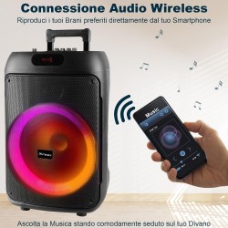 SPEAKER WIRELLESS 50w CON MICROFONO KARAOKE PARTY