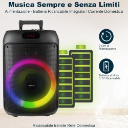 SPEAKER WIRELLESS 50w CON MICROFONO KARAOKE PARTY