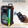 SPEAKER WIRELESS 100w CON MICROFONO, KARAOKE E PARTY
