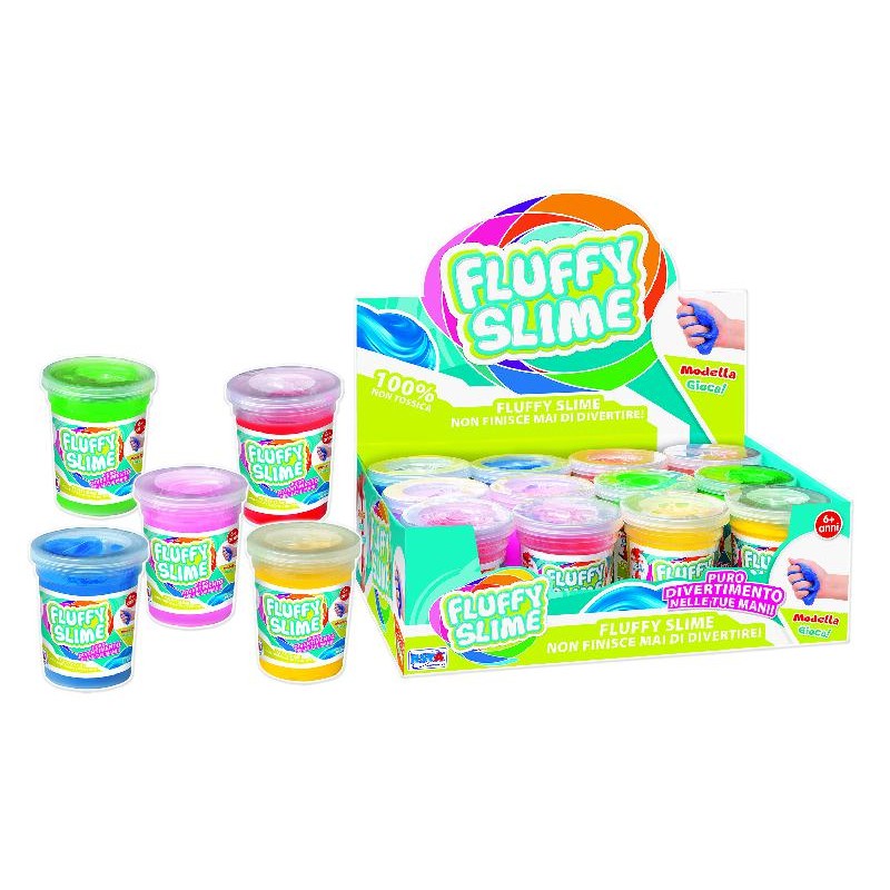 Slime Fluffy Vasetto 30 gr., 4 colori assortiti - 10617