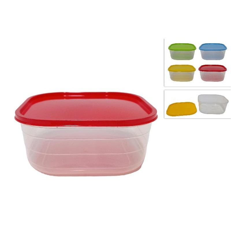Contenitore Plastica Quadro 1100 ml, colori assortiti