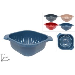 Scolapasta Plastica Quadrato, 4 colori assortiti, 1 pezzo