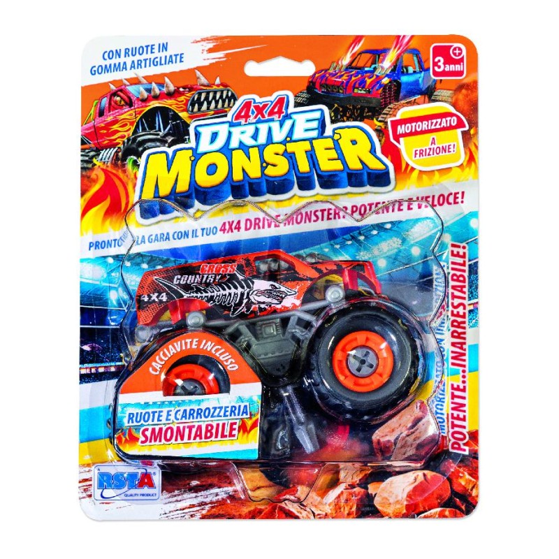 Auto 4x4 Drive Monster a Frizione, modelli assortiti - 12028