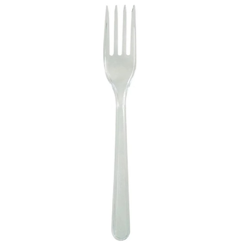 Forchette in plastica PS Trasparente 180 mm - confezione da 50 forchette