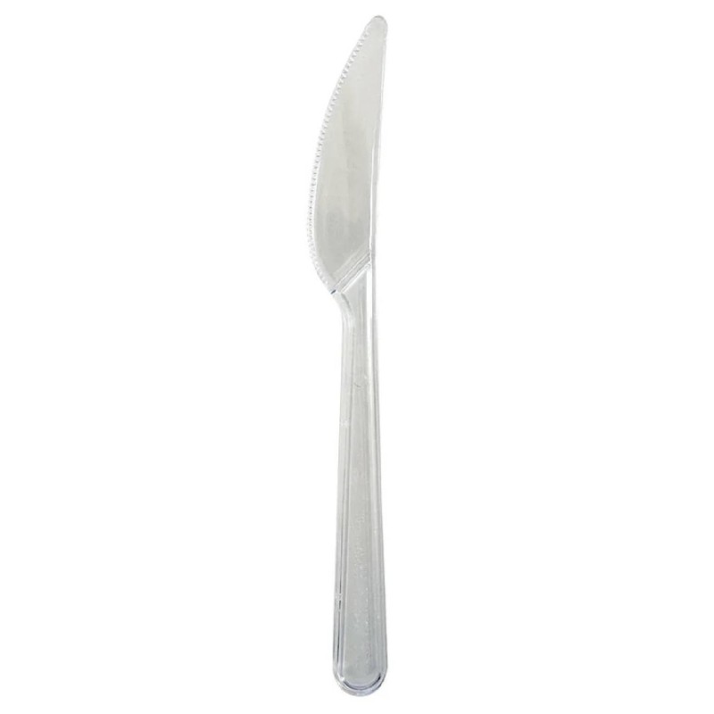 Coltelli in plastica PS Trasparente 180 mm - confezione da 50 coltelli