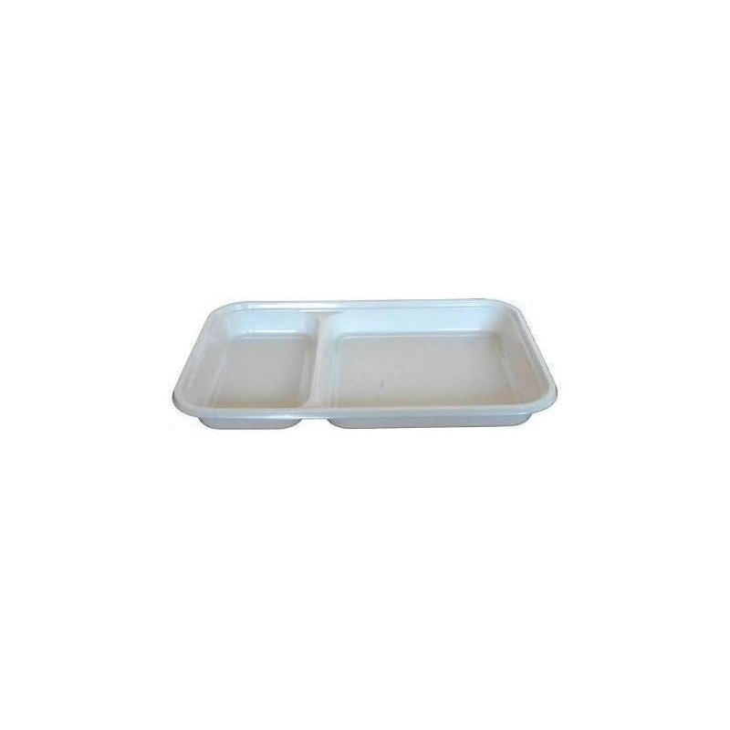 Vassoio rettangolare in PS Dopla Professional 2 scomparti 270x180 mm - conf. 50 pz - 06027